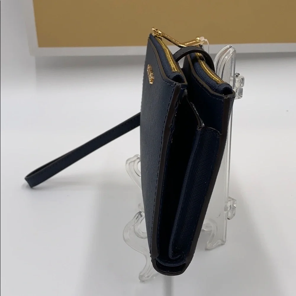 MICHAEL KORS LG DOUBLE ZIP WRISTLET NAVY